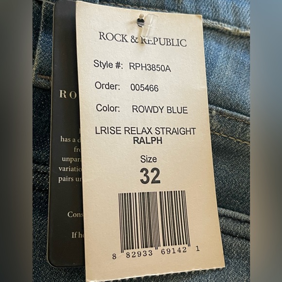 ROCK & REPUBLIC - Ralph Low Rise Relaxed Straight Leg - Picture 12 of 13
